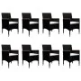 Garden dining set 9 pieces PE rattan and black acacia wood by vidaXL, Garden sets - Ref: Foro24-3058346, Price: 580,61 €, Dis...