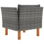 Synthetic rattan garden sofa with solid eucalyptus wood by vidaXL, Modular outdoor sofas - Ref: Foro24-315755, Price: 72,78 €...