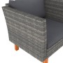Gartensofa aus synthetischem Rattan und massivem Eukalyptusholz von vidaXL, Modulare Sofas für den Außenbereich - Ref: Foro24...