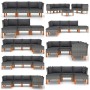 Gartensofa aus synthetischem Rattan und massivem Eukalyptusholz von vidaXL, Modulare Sofas für den Außenbereich - Ref: Foro24...