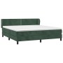 Cama box spring con colchón terciopelo verde oscuro 180x200 cm