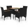 Gartenmöbel 5 Stück schwarz und Akazie synthetischen Rattan von vidaXL, Gartensets - Ref: Foro24-3058326, Preis: 344,05 €, Ra...