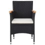 Gartenmöbel 5 Stück schwarz und Akazie synthetischen Rattan von vidaXL, Gartensets - Ref: Foro24-3058326, Preis: 307,85 €, Ra...