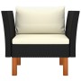 Garden sofa in synthetic rattan and solid eucalyptus wood by vidaXL, Modular outdoor sofas - Ref: Foro24-315764, Price: 73,22...