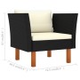 Garden sofa in synthetic rattan and solid eucalyptus wood by vidaXL, Modular outdoor sofas - Ref: Foro24-315764, Price: 73,22...
