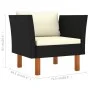 Garden sofa in synthetic rattan and solid eucalyptus wood by vidaXL, Modular outdoor sofas - Ref: Foro24-315764, Price: 73,69...