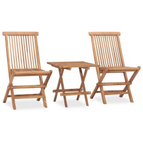 Folding garden dining set 3 pieces solid teak wood by vidaXL, Garden sets - Ref: Foro24-315455, Price: 161,10 €, Discount: %