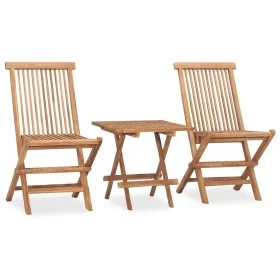 Folding garden dining set 3 pieces solid teak wood by vidaXL, Garden sets - Ref: Foro24-315455, Price: 155,96 €, Discount: %