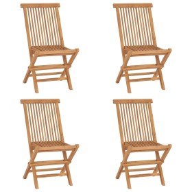 Folding garden chairs 4 units solid teak wood by vidaXL, Garden chairs - Ref: Foro24-315442, Price: 281,69 €, Discount: %