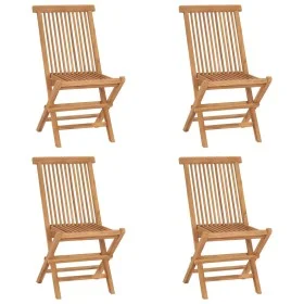 Klappbare Gartenstühle 4 Einheiten aus massivem Teakholz von vidaXL, Gartenstühle - Ref: Foro24-315442, Preis: 190,50 €, Raba...
