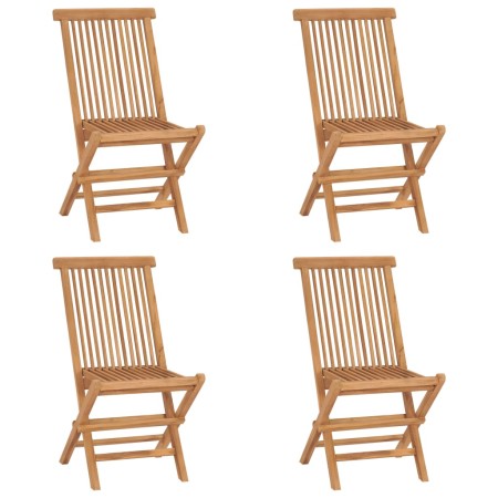 Klappbare Gartenstühle 4 Einheiten aus massivem Teakholz von vidaXL, Gartenstühle - Ref: Foro24-315442, Preis: 281,69 €, Raba...