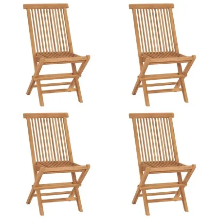 Sillas de jardín plegables 4 unidades madera maciza de teca de vidaXL, Sillas de jardín - Ref: Foro24-315442, Precio: 213,81 ...