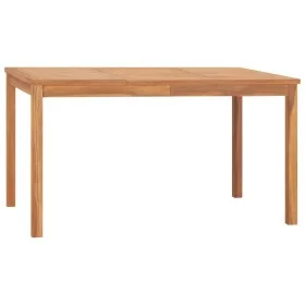 Solid teak wood garden dining table 140x80x77 cm by vidaXL, Garden tables - Ref: Foro24-315619, Price: 249,02 €, Discount: %
