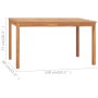 Solid teak wood garden dining table 140x80x77 cm by vidaXL, Garden tables - Ref: Foro24-315619, Price: 259,57 €, Discount: %