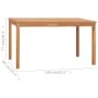 Solid teak wood garden dining table 140x80x77 cm by vidaXL, Garden tables - Ref: Foro24-315619, Price: 249,02 €, Discount: %