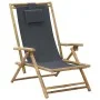 Relaxsessel aus Bambus und dunkelgrauem Stoff von vidaXL, Gartenstühle - Ref: Foro24-313024, Preis: 73,89 €, Rabatt: %