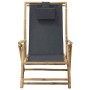Relaxsessel aus Bambus und dunkelgrauem Stoff von vidaXL, Gartenstühle - Ref: Foro24-313024, Preis: 74,21 €, Rabatt: %
