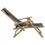 Relaxsessel aus Bambus und dunkelgrauem Stoff von vidaXL, Gartenstühle - Ref: Foro24-313024, Preis: 73,89 €, Rabatt: %