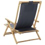 Reclining bamboo and dark gray fabric relaxation chair by vidaXL, Garden chairs - Ref: Foro24-313024, Price: 74,21 €, Discoun...