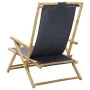 Relaxsessel aus Bambus und dunkelgrauem Stoff von vidaXL, Gartenstühle - Ref: Foro24-313024, Preis: 73,89 €, Rabatt: %