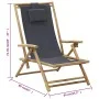 Relaxsessel aus Bambus und dunkelgrauem Stoff von vidaXL, Gartenstühle - Ref: Foro24-313024, Preis: 73,89 €, Rabatt: %