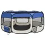 Parque de perros plegable y bolsa transporte azul 145x145x61cm de vidaXL, Casetas y cercados para perros - Ref: Foro24-171016...