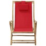 Relaxsessel aus Bambus und rotem Stoff von vidaXL, Gartenstühle - Ref: Foro24-313026, Preis: 54,73 €, Rabatt: %