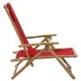 Reclining bamboo and red fabric relaxation chair by vidaXL, Garden chairs - Ref: Foro24-313026, Price: 54,49 €, Discount: %