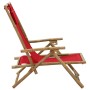 Relaxsessel aus Bambus und rotem Stoff von vidaXL, Gartenstühle - Ref: Foro24-313026, Preis: 54,73 €, Rabatt: %