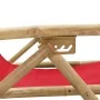 Reclining bamboo and red fabric relaxation chair by vidaXL, Garden chairs - Ref: Foro24-313026, Price: 54,49 €, Discount: %