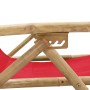 Relaxsessel aus Bambus und rotem Stoff von vidaXL, Gartenstühle - Ref: Foro24-313026, Preis: 54,73 €, Rabatt: %