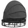 Tumbona cama de jardín con capota y cojines ratán PE negro by , Outdoor beds - Ref: Foro24-4108234, Price: 357,88 €, Discount: %