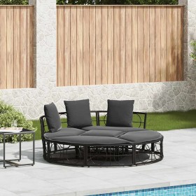 Tumbona cama de jardín sin capota ratán PE negro by , Outdoor beds - Ref: Foro24-4108236, Price: 292,25 €, Discount: %