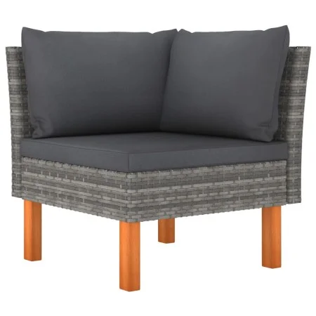 Corner sofa in synthetic rattan and solid eucalyptus wood by vidaXL, Modular outdoor sofas - Ref: Foro24-315754, Price: 90,91...