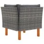 Corner sofa in synthetic rattan and solid eucalyptus wood by vidaXL, Modular outdoor sofas - Ref: Foro24-315754, Price: 90,91...