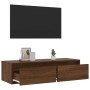 Mueble de TV con luces LED roble marrón 100X35,5x25 cm by , TV Furniture - Ref: Foro24-860244, Price: 85,55 €, Discount: %
