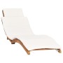 Tumbona plegable con cojín blanco crema madera maciza de teca de vidaXL, Tumbonas - Ref: Foro24-310667, Precio: 191,60 €, Des...