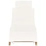Folding sun lounger with cream white cushion solid teak wood by vidaXL, Loungers - Ref: Foro24-310667, Price: 189,07 €, Disco...