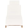 Tumbona plegable con cojín blanco crema madera maciza de teca de vidaXL, Tumbonas - Ref: Foro24-310667, Precio: 191,60 €, Des...