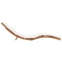 Tumbona plegable con cojín blanco crema madera maciza de teca de vidaXL, Tumbonas - Ref: Foro24-310667, Precio: 191,60 €, Des...