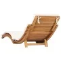 Folding sun lounger with cream white cushion solid teak wood by vidaXL, Loungers - Ref: Foro24-310667, Price: 189,07 €, Disco...