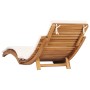 Tumbona plegable con cojín blanco crema madera maciza de teca de vidaXL, Tumbonas - Ref: Foro24-310667, Precio: 191,60 €, Des...