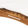 Tumbona plegable con cojín blanco crema madera maciza de teca de vidaXL, Tumbonas - Ref: Foro24-310667, Precio: 191,60 €, Des...