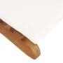 Folding sun lounger with cream white cushion solid teak wood by vidaXL, Loungers - Ref: Foro24-310667, Price: 189,07 €, Disco...