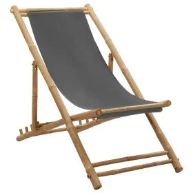 Strandkorb aus Bambus und dunkelgrauem Segeltuch von vidaXL, Gartenstühle - Ref: Foro24-313018, Preis: 59,40 €, Rabatt: %