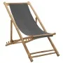 Silla de playa de bambú y lona gris oscuro de vidaXL, Sillas de jardín - Ref: Foro24-313018, Precio: 59,85 €, Descuento: %