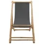 Silla de playa de bambú y lona gris oscuro de vidaXL, Sillas de jardín - Ref: Foro24-313018, Precio: 59,85 €, Descuento: %