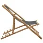 Silla de playa de bambú y lona gris oscuro de vidaXL, Sillas de jardín - Ref: Foro24-313018, Precio: 59,85 €, Descuento: %