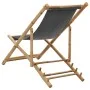 Silla de playa de bambú y lona gris oscuro de vidaXL, Sillas de jardín - Ref: Foro24-313018, Precio: 59,85 €, Descuento: %