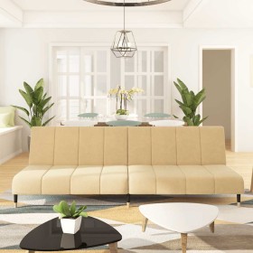 Sofá cama de 2 plazas terciopelo color crema de , Sofás - Ref: Foro24-375883, Precio: 244,78 €